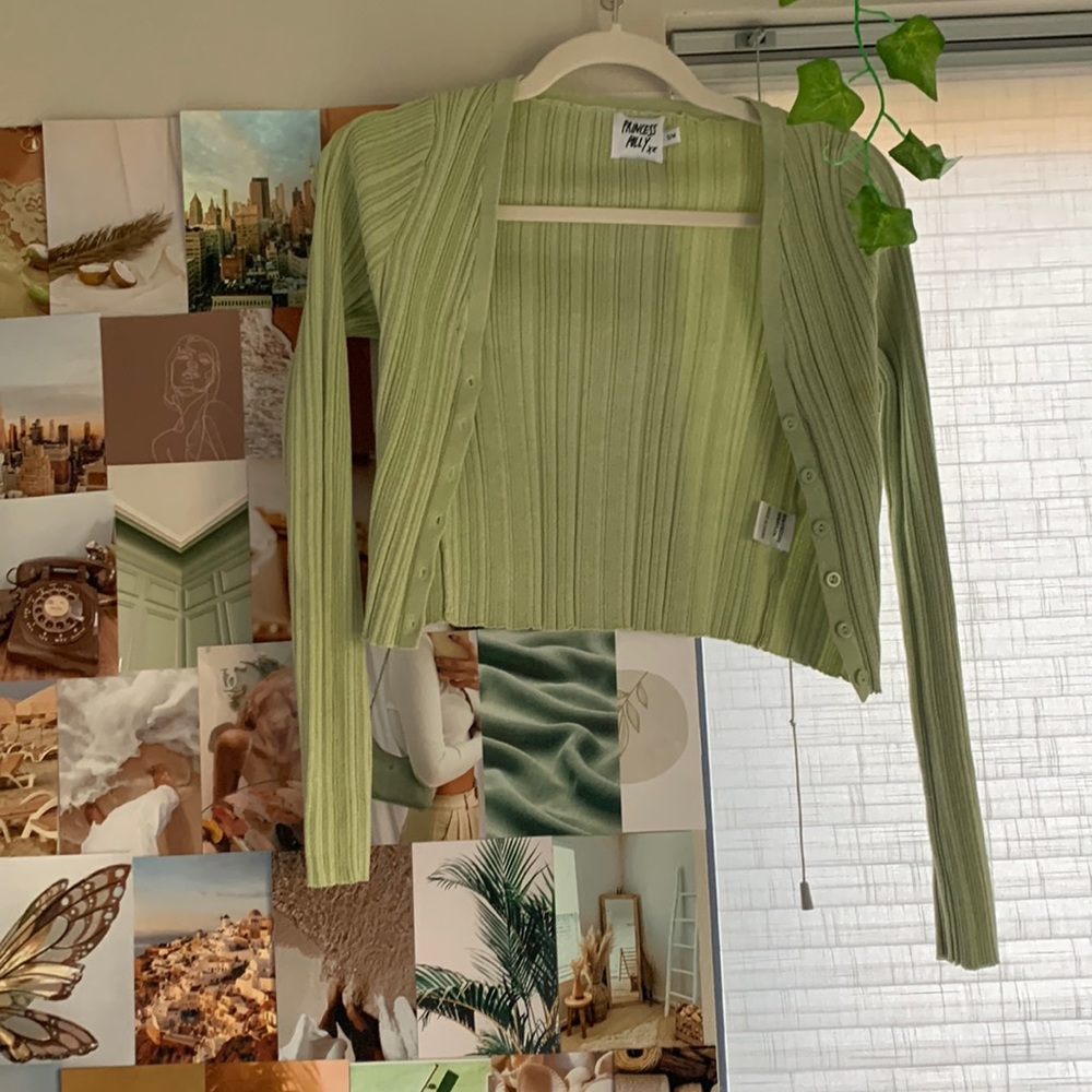 Princess Polly green cardigan